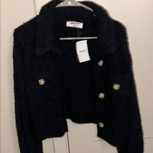 Forever 21 black button up sweater